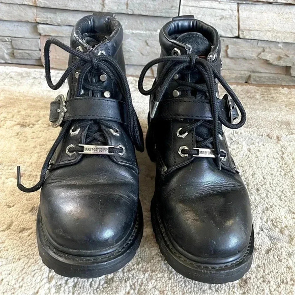 Harley Davidson Faded Glory Black 6" Logger Boots: 7 - Picture 1 of 9